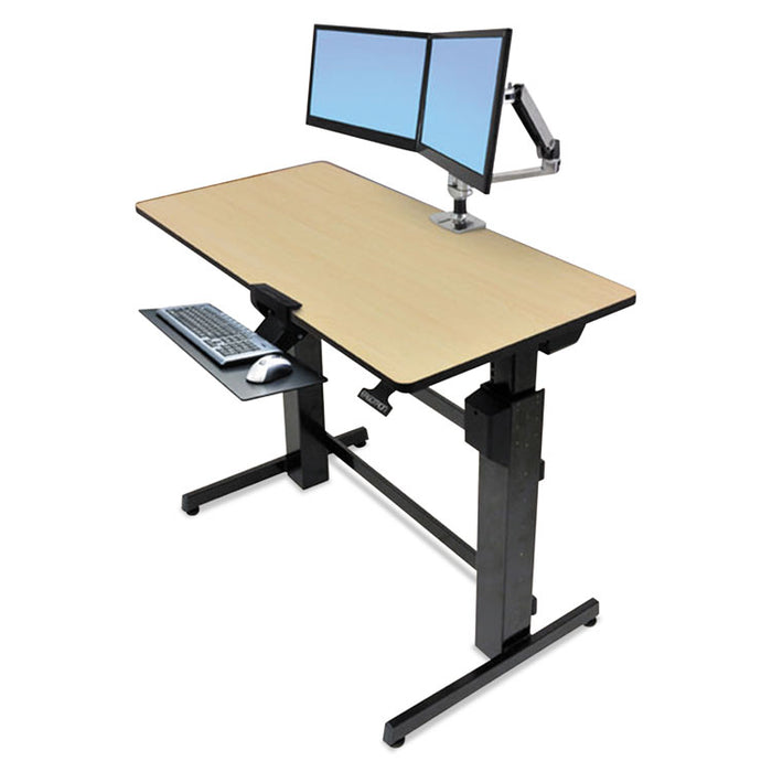 WorkFit D Sit-Stand Workstation, 47.63w x 23.5d x 50.63h, Birch/Black