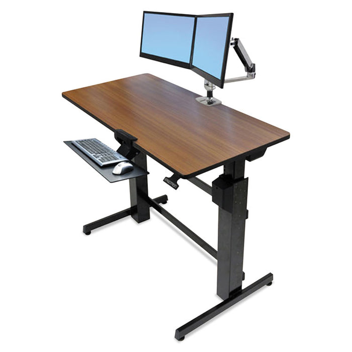 WorkFit D Sit-Stand Workstation, 47.63w x 23.5d x 50.63h, Walnut/Black