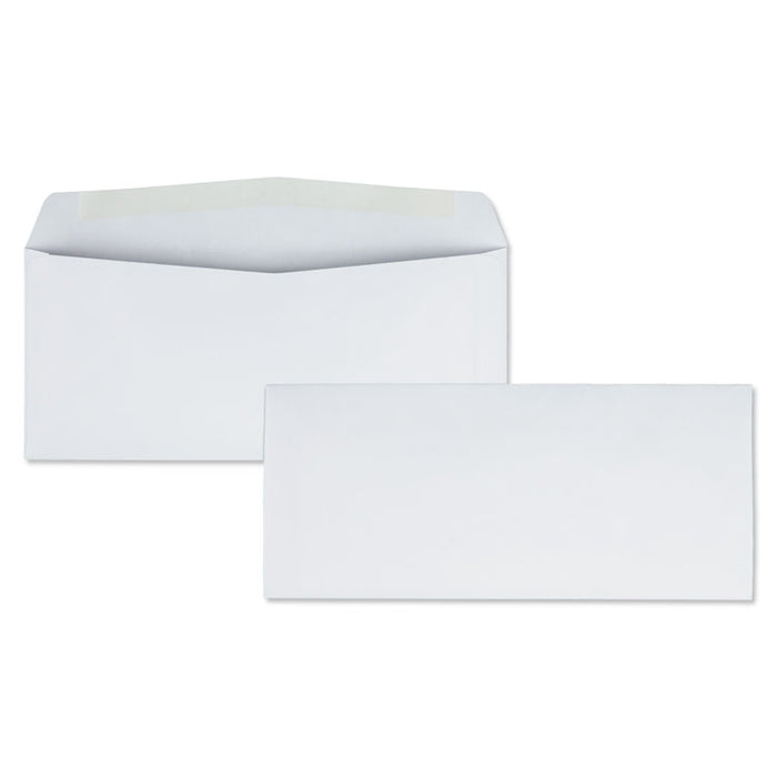 Business Envelope, #10, Commercial Flap, Side Seam, Gummed Closure, 24 lb Bond Weight Paper, 4.13 x 9.5, White, 500/Box