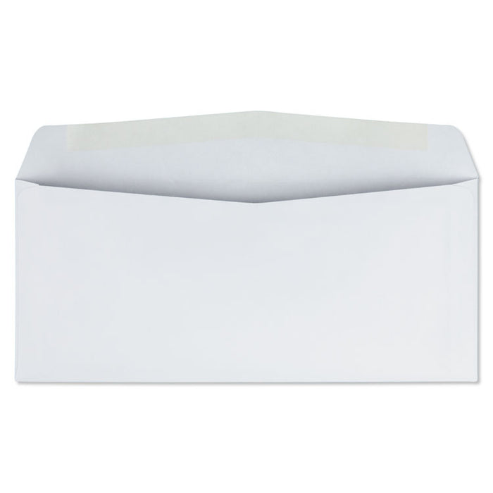 Business Envelope, #10, Commercial Flap, Side Seam, Gummed Closure, 24 lb Bond Weight Paper, 4.13 x 9.5, White, 500/Box