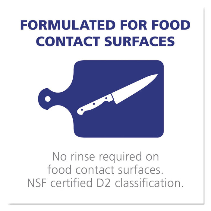 Foodservice Surface Sanitizer, Fragrance Free, 128 oz Bottle, 4/Carton