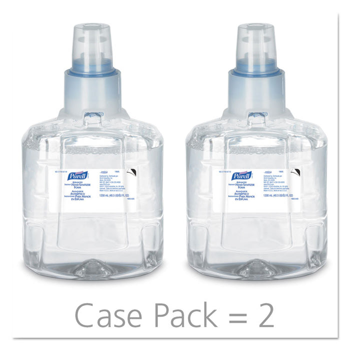 Advanced Foam Hand Sanitizer, LTX-12, 1,200 mL Refill, Fragrance-Free, 2/Carton