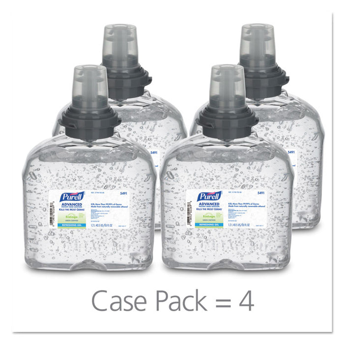 Advanced Hand Sanitizer Green Certified TFX Gel Refill, 1200 ml, 4/Carton