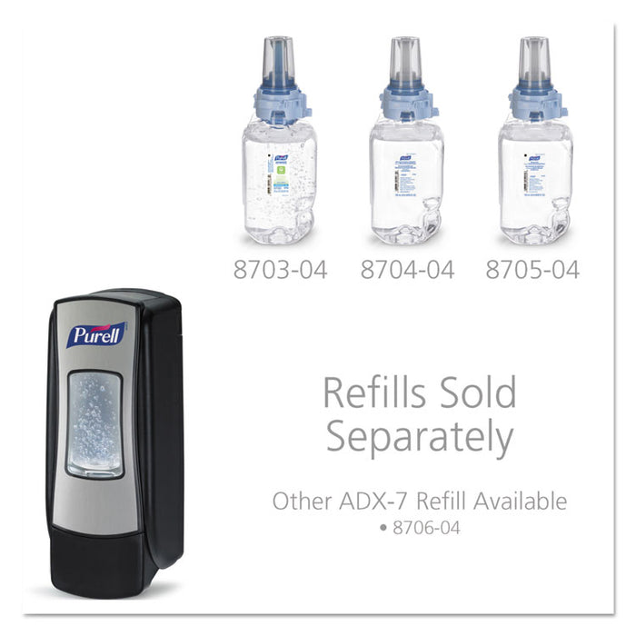 ADX-7 Dispenser, 700 mL, 3.75" x 3.5" x 9.75", Chrome/Black