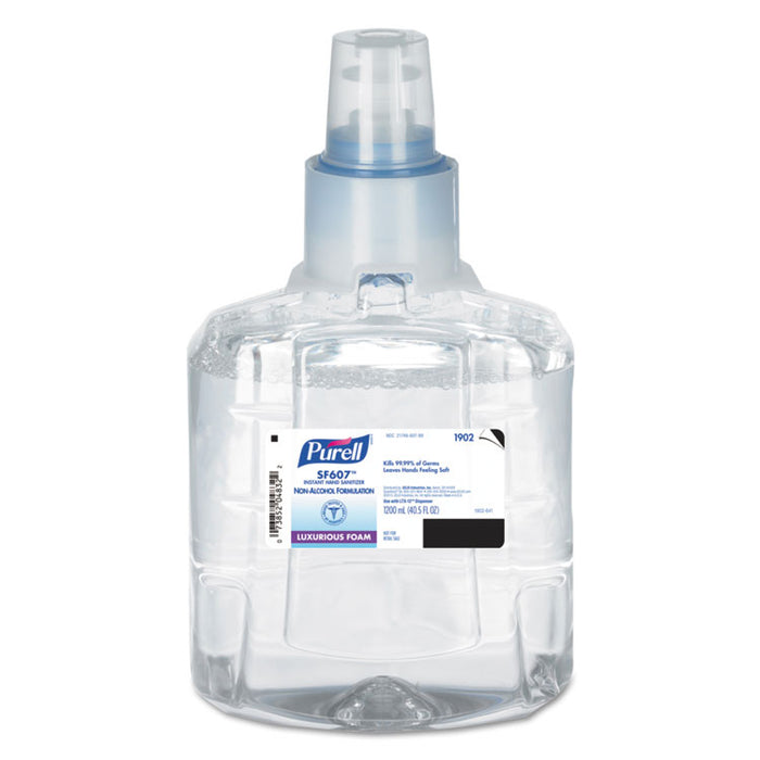 SF607 Instant Hand Sanitizer Foam, 1200 mL Refill, Fragrance Free, 2/Carton