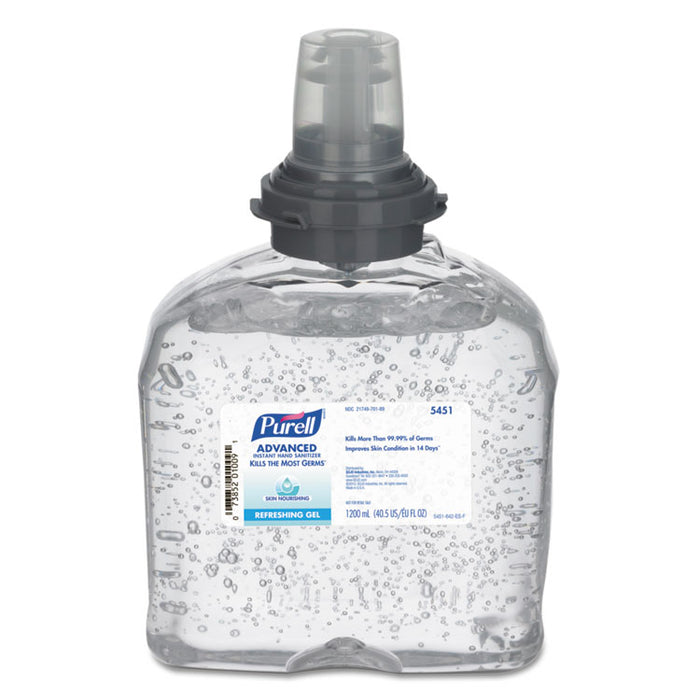 Advanced Hand Sanitizer Skin Nourishing Gel, 1200 ml Refill, 4/Carton