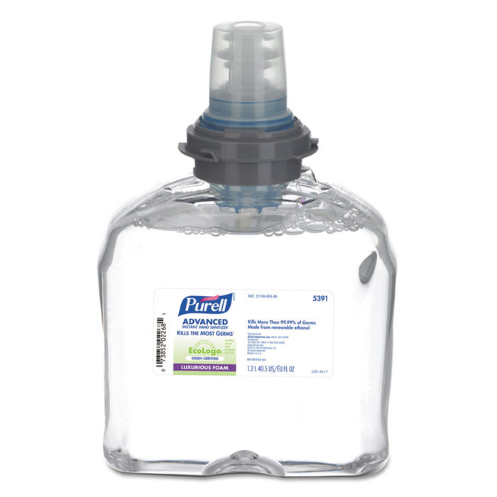 Green Certified TFX Refill Advanced Foam Hand Sanitizer, 1,200 mL, Fragrance-Free, 2/Carton