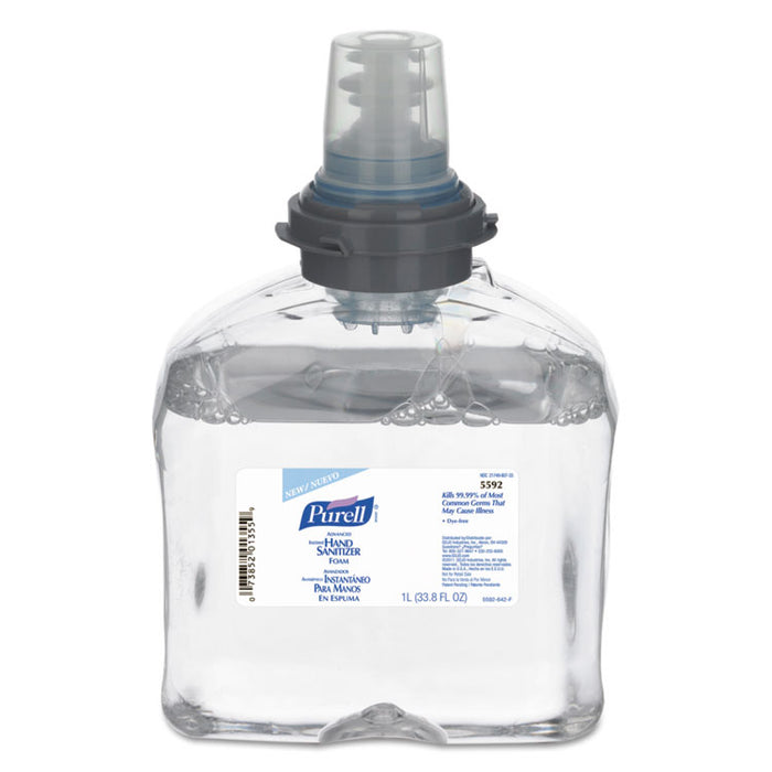 Advanced Hand Sanitizer Foam, TFX, 1000 mL Refill, 2/Carton