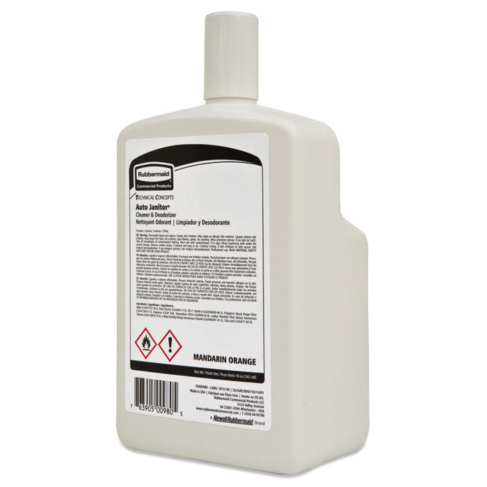 Auto Janitor Cleaner & Deodorizer Refill, Mandarin Orange, 19 oz Bottle, 6/CT