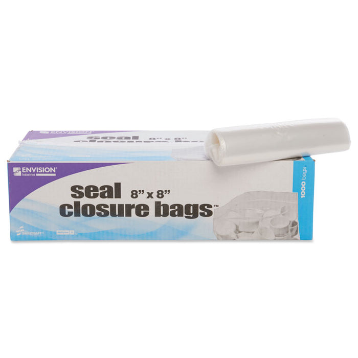 Seal Closure Bags, 2 mil, 8" x 8", Clear, 1,000/Carton