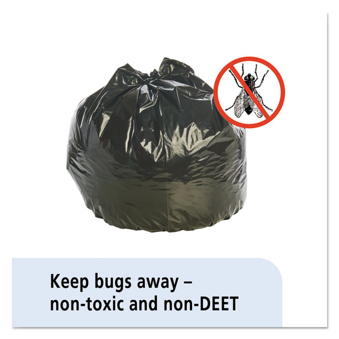 Insect-Repellent Trash Bags, 33 gal, 1.3 mil, 33" x 40", Black, 10/Box