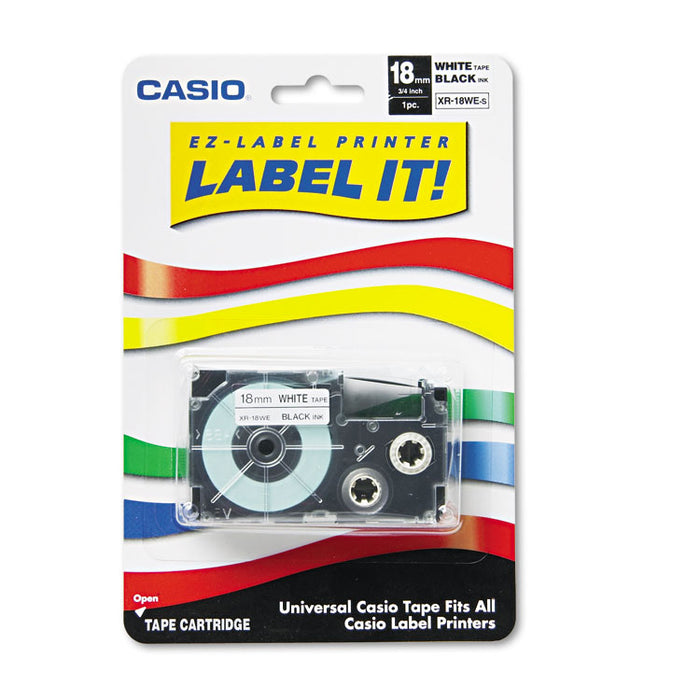 Tape Cassette for KL Label Makers, 0.75" x 26 ft, Black on White