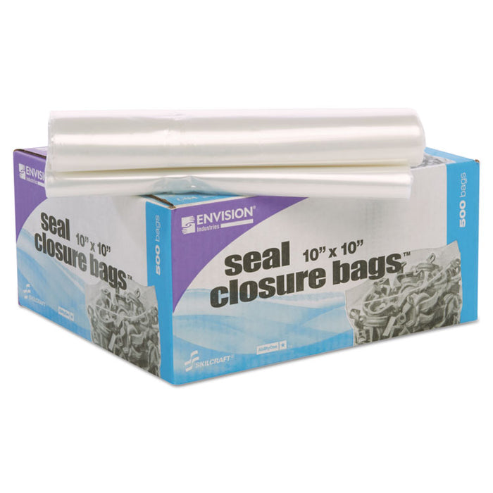 Seal Closure Bags, 2 mil, 10" x 10", Clear, 500/Carton