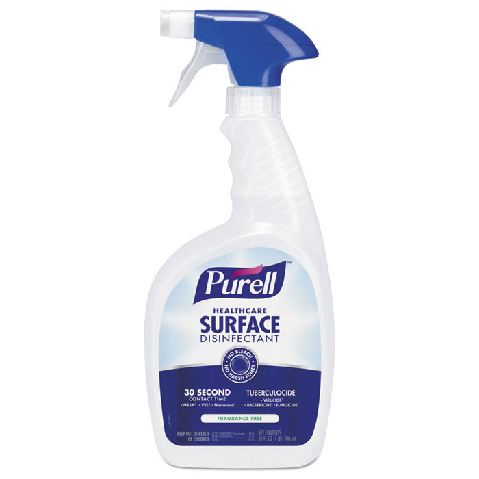 Healthcare Surface Disinfectant, Fragrance Free, 32 oz Spray Bottle, 3/Carton