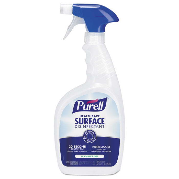 Healthcare Surface Disinfectant, Fragrance Free, 32 oz Spray Bottle, 12/Carton