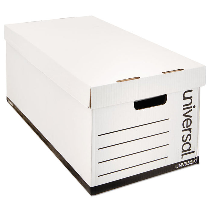 Medium-Duty Easy Assembly Storage Box, Letter Files, White, 12/Carton
