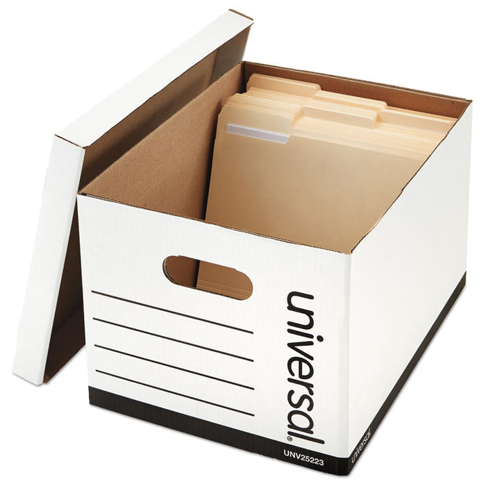 Basic-Duty Economy Record Storage Boxes, Letter/Legal Files, 12" x 15" x 10", White, 10/Carton