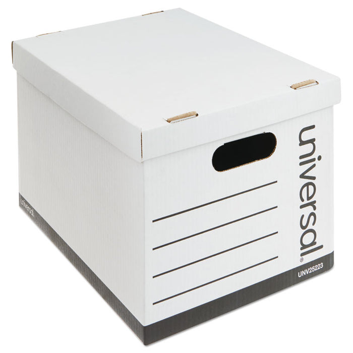 Basic-Duty Economy Record Storage Boxes, Letter/Legal Files, 12" x 15" x 10", White, 10/Carton