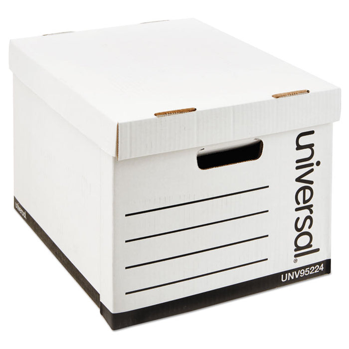 Heavy-Duty Fast Assembly Lift-Off Lid Storage Box, Letter/Legal Files, White, 12/Carton