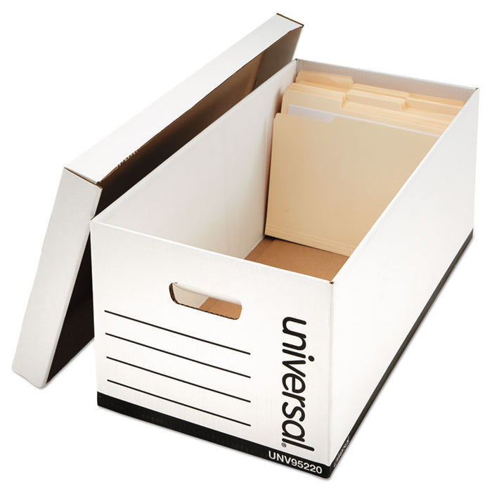 Medium-Duty Easy Assembly Storage Box, Letter Files, White, 12/Carton