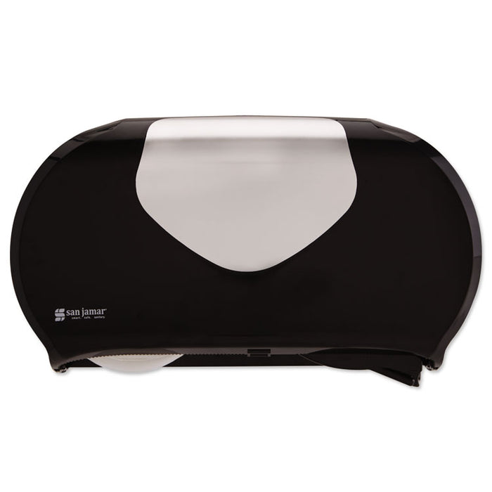 Twin 9" Jumbo Bath Tissue Dispenser, Summit, 20.07 x 5.88 x 11.9, Black/Faux Stainless Steel
