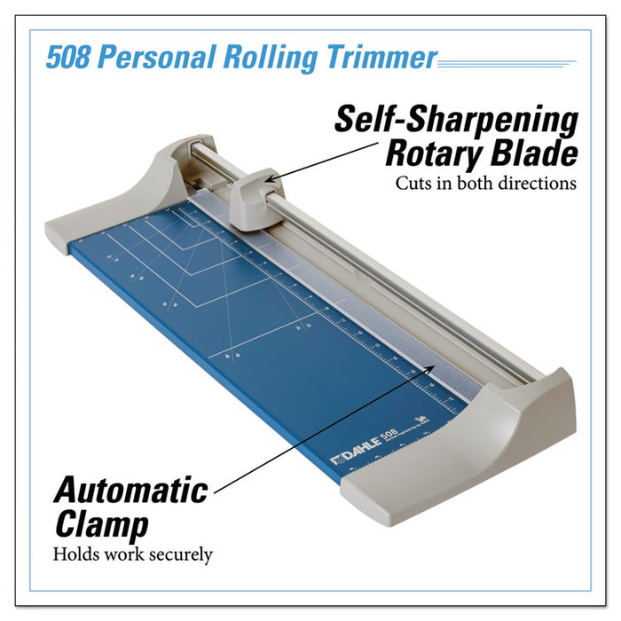 Rolling/Rotary Paper Trimmer/Cutter, 7 Sheets, 18" Cut Length, Metal Base, 8.25 x 22.88