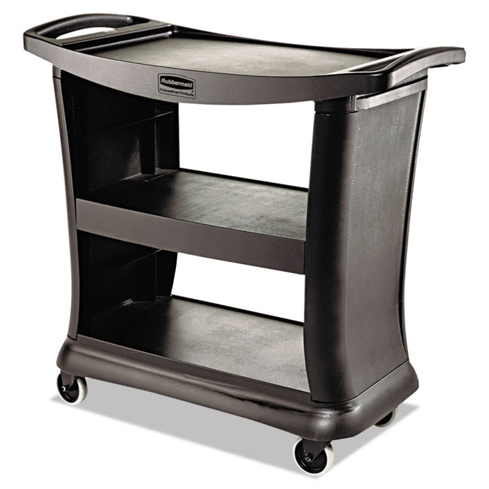 Executive Service Cart, Three-Shelf, 20.33w x 38.9d x 38.9 h, Black