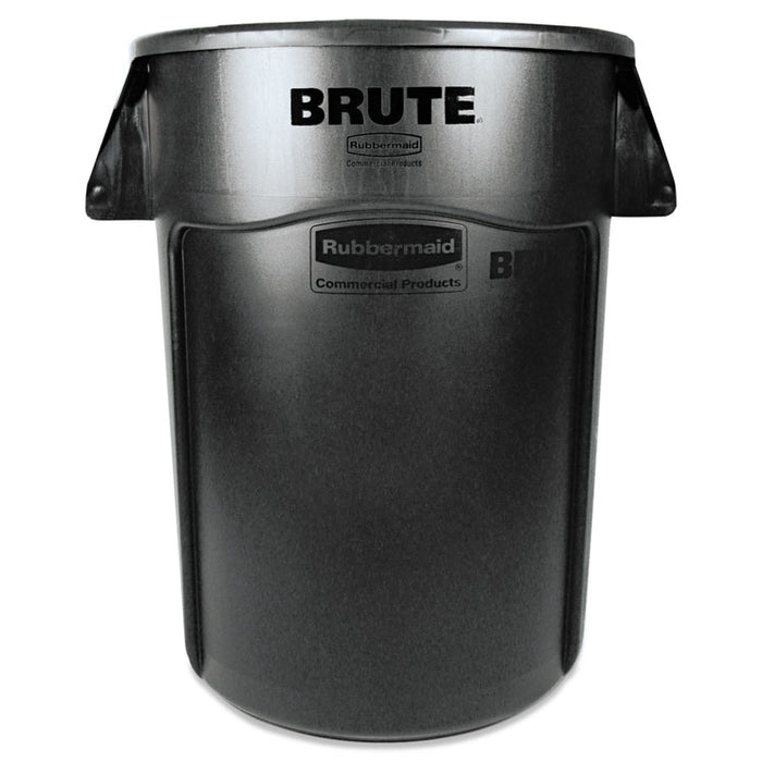 Brute Vented Trash Receptacle, Round, 44 gal, Black
