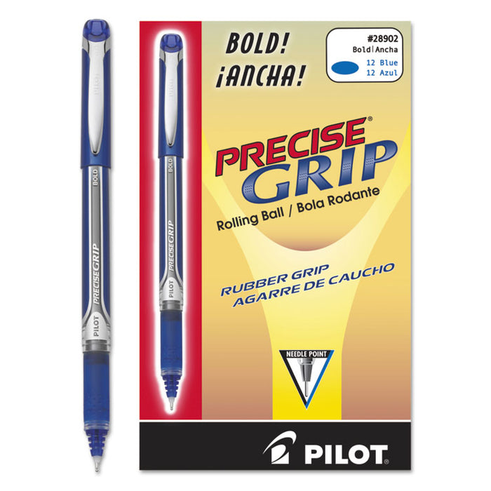 Precise Grip Roller Ball Pen, Stick, Bold 1 mm, Blue Ink, Blue Barrel