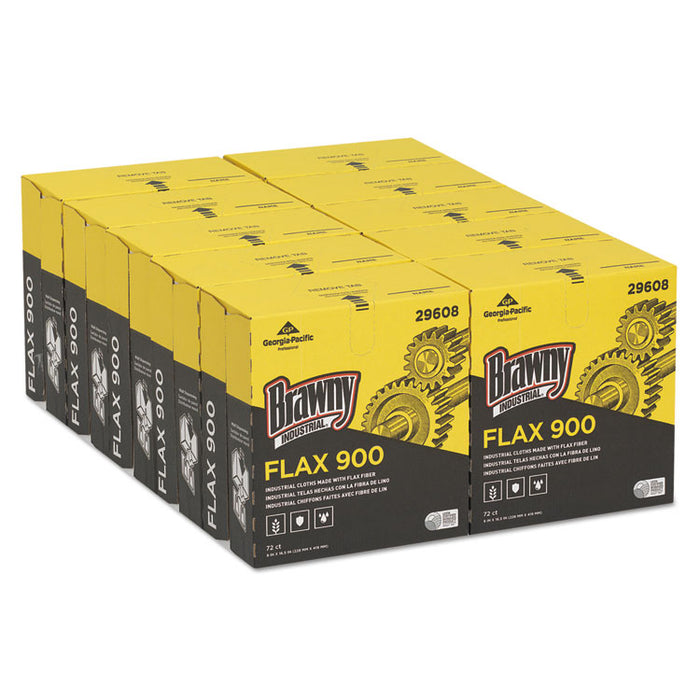 FLAX 900 Heavy Duty Cloths, 9 x 16 1/2, White, 72/Box, 10 Box/Carton