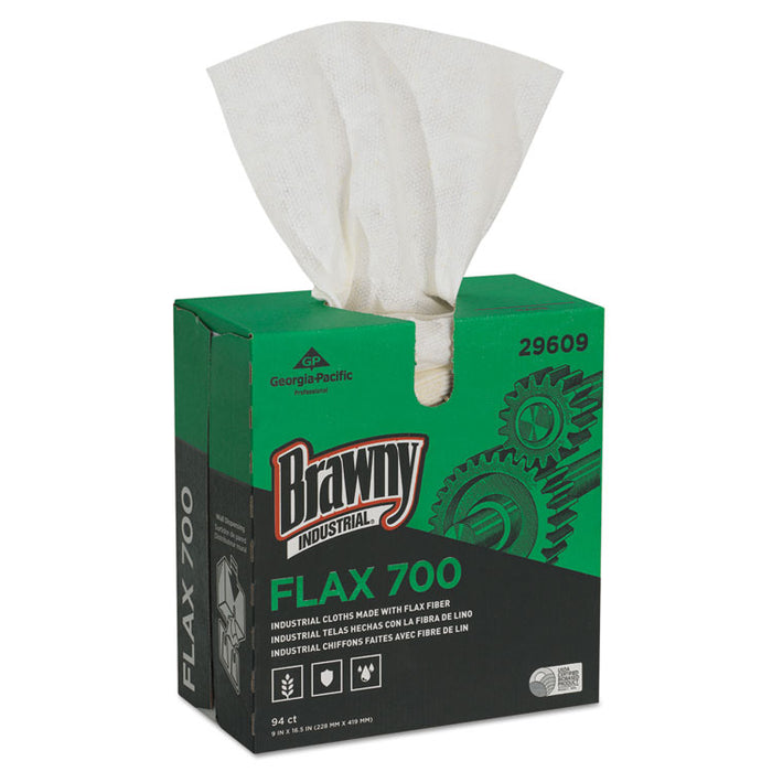 FLAX 700 Medium Duty Cloths, 9 x 16 1/2, White, 94/Box, 10 Box/Carton