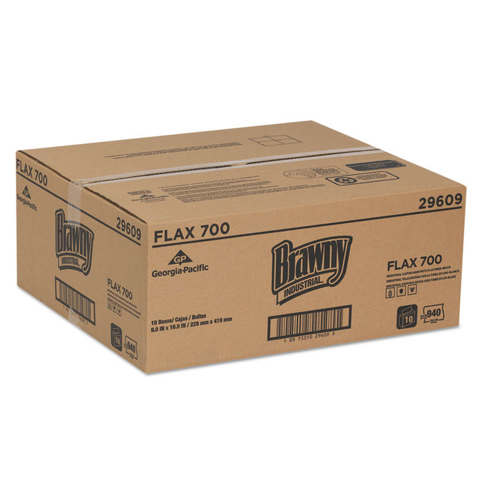 FLAX 700 Medium Duty Cloths, 9 x 16 1/2, White, 94/Box, 10 Box/Carton