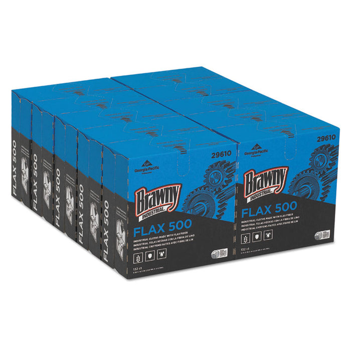 FLAX 500 Light Duty Cloths, 9 x 16 1/2, White, 132/Box, 10 Box/Carton