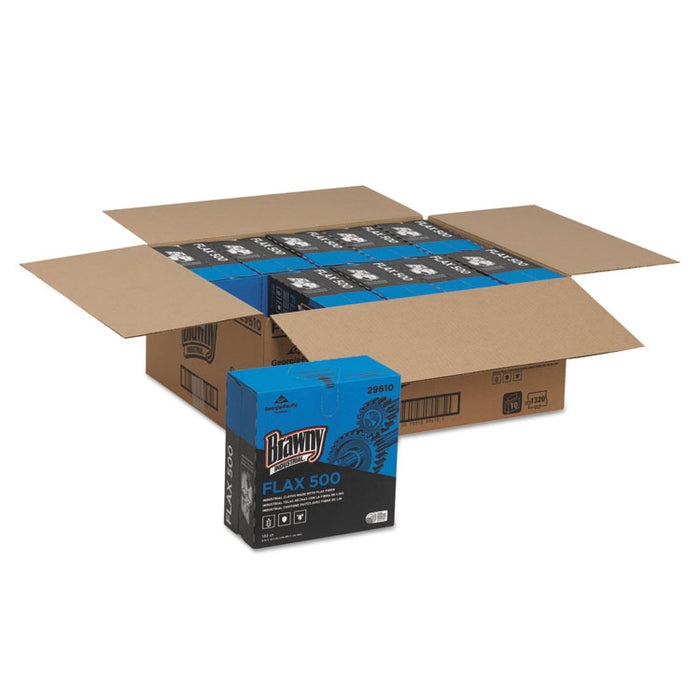 FLAX 500 Light Duty Cloths, 9 x 16 1/2, White, 132/Box, 10 Box/Carton