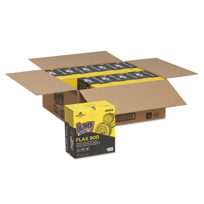 FLAX 900 Heavy Duty Cloths, 9 x 16 1/2, White, 72/Box, 10 Box/Carton