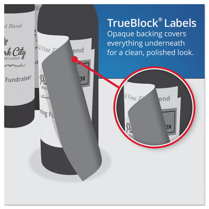 Square Labels w/ Sure Feed & TrueBlock, 1 1/2 x 1 1/2, White, 600/PK