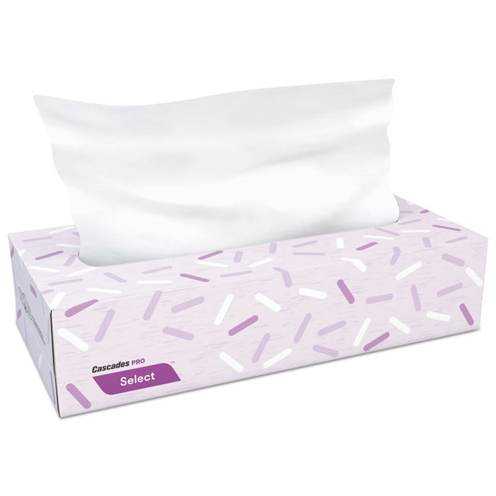 Select Flat Box Facial Tissue, 2-Ply, White, 100 Sheets/Box, 30 Boxes/Carton