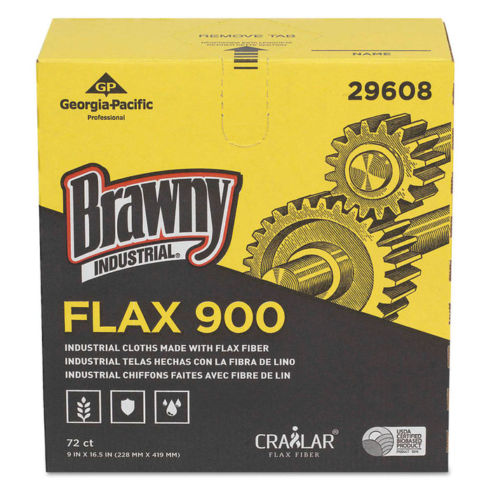 FLAX 900 Heavy Duty Cloths, 9 x 16 1/2, White, 72/Box, 10 Box/Carton