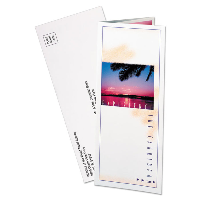 Tri-Fold Brochures, 92 Bright, 83lb, 8.5 x 11, Matte White, 100/Pack