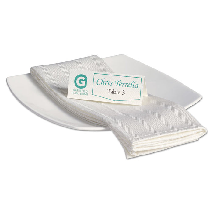 Small Textured Tent Cards, White, 1 7/16 x 3 3/4, 6 Cards/Sheet, 150/Box