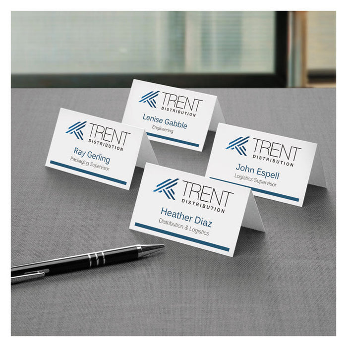 Small Tent Card, White, 2 x 3 1/2, 4 Cards/Sheet, 160/Box