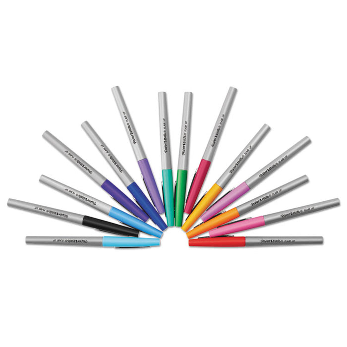 Flair Candy Pop Stick Porous Point Pen, 0.4mm, Assorted Ink, Gray Barrel, 36/Pack
