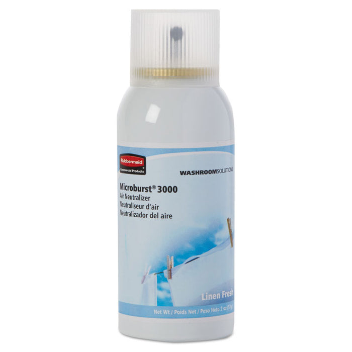 Microburst 3000 Refill, Linen Fresh, 2 oz Aerosol, 12/Carton