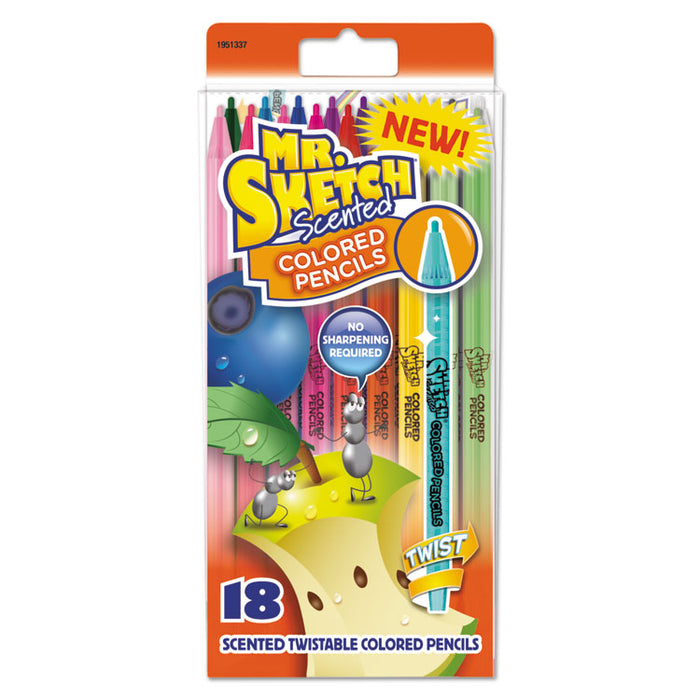 Scented Twistable Colored Pencils, Assorted Lead/Barrel Colors, 18/Pack