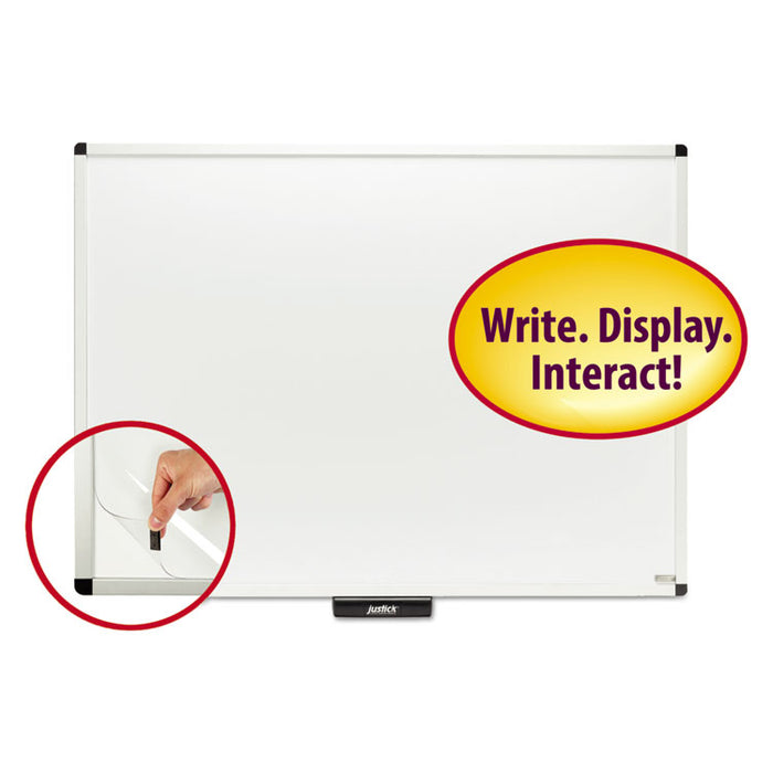 Justick by Smead Dry-Erase Board with Frame, 48" x 36", White