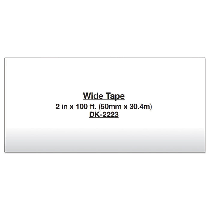 Continuous Paper Label Tape, 2" x 100 ft, Black/White