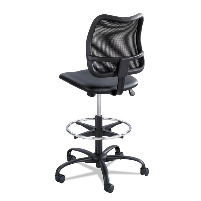 Vue Series Mesh Extended-Height Chair, Supports Up to 250 lb, 23" to 33" Seat Height, Black Vinyl Seat, Black Base