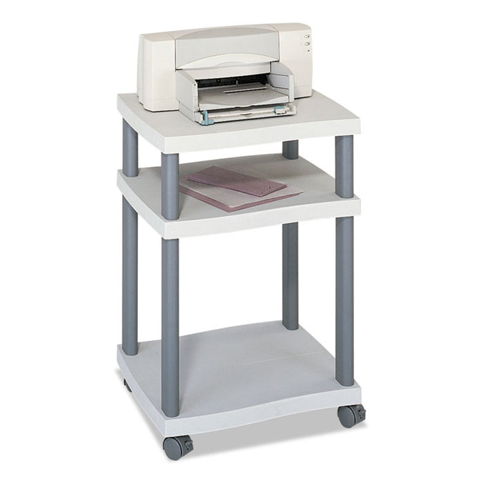 Wave Design Printer Stand, Three-Shelf, 20w x 17.5d x 29.25h, Charcoal Gray