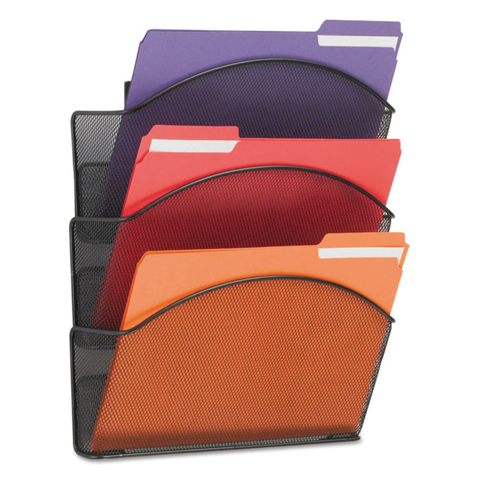 Onyx Steel Triple Wall Pocket, Letter, Black, 12 x 3 1/4 x 17 1/4