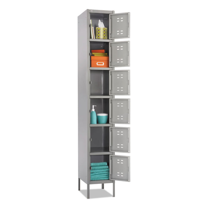 Box Locker, 12w x 18d x 78h, Two-Tone Gray